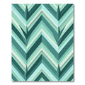 Teal Chevron Layered Geometric Rug