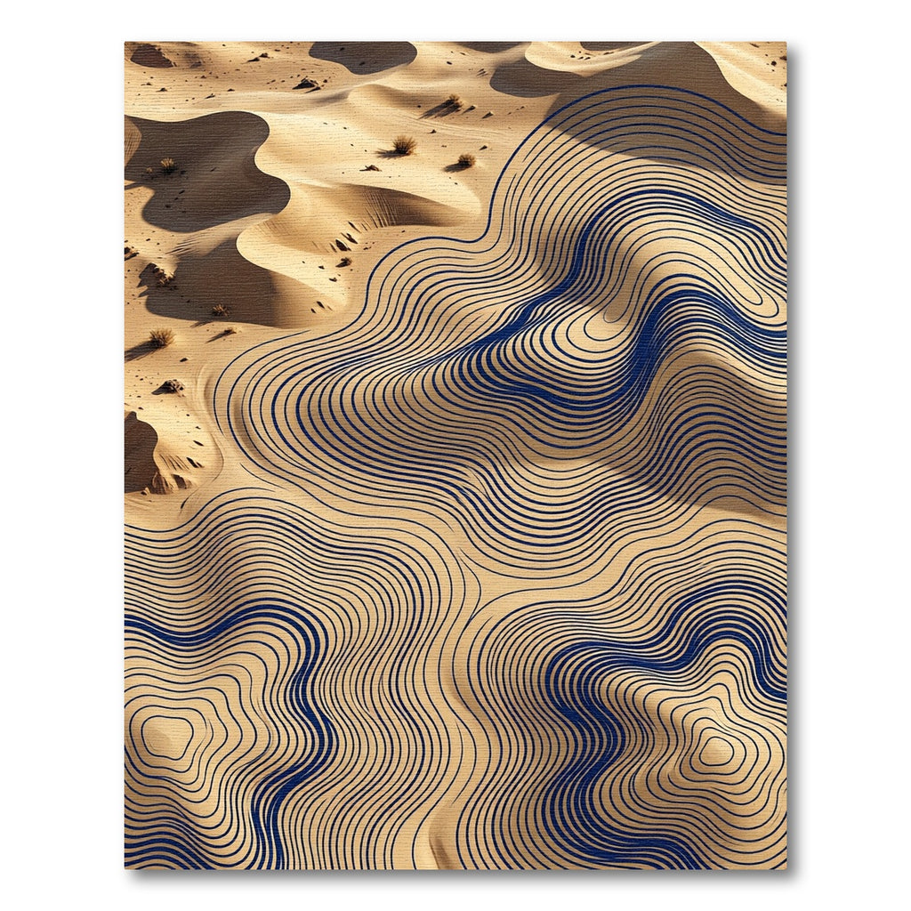 Sand Dune Topographic Contour Waves Rug
