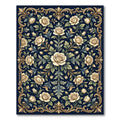 Elegant Cream Rose Gold Floral Tapestry Rug