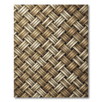 Textured Tan Basketweave Composition Rug