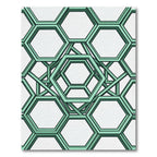 Geometric Mint Hexagonal Lattice Rug