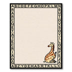 Playful Giraffe Alphabet Border Rug