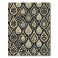 Dark Paisley Floral Medallion Rug