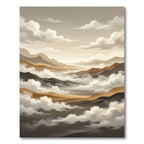 Ethereal Misty Mountain Landscape Rug