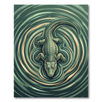 Emerald Alligator Ripple Water Art Rug