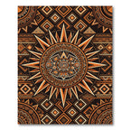 Aztec Golden Sun Geometric Medallion Rug