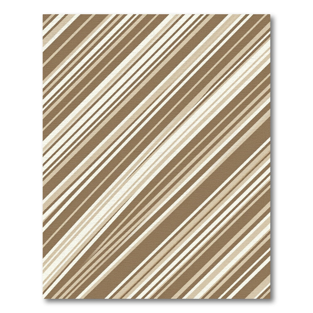 Beige and Brown Diagonal Stripe Rug