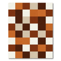 Terracotta Cream Brown Checkerboard Blocks Rug