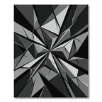 Monochrome Geometric Fractured Crystal Facet Rug
