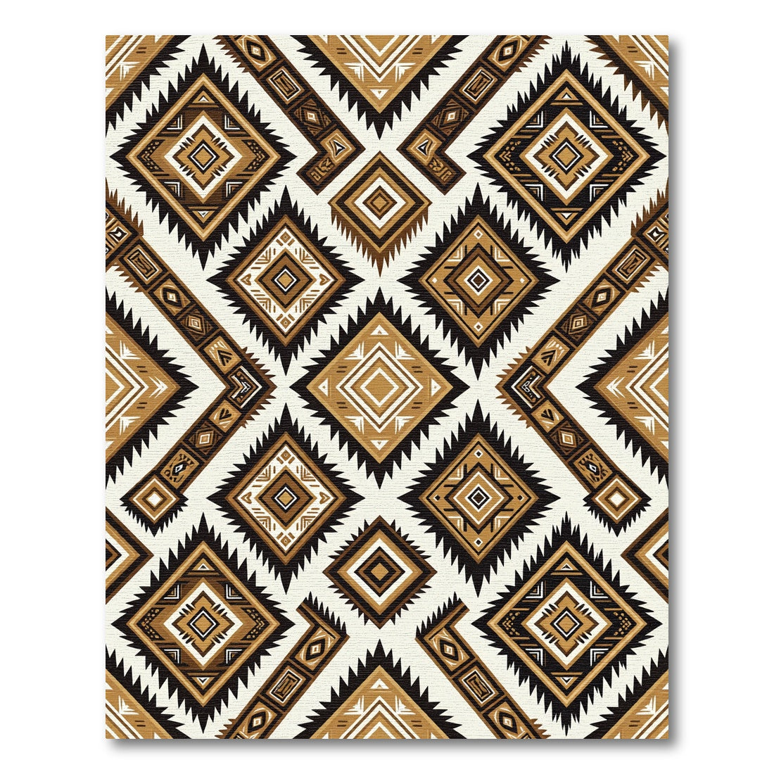 Ethnic Diamond Tribal Sunburst Rug