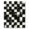 Monochrome Gradient Checkerboard Abstract Art Rug