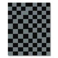 Minimalist Charcoal Grey Checkerboard Grid Rug