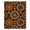 Bold Orange Leopard Floral Mandalas Rug