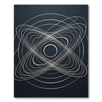 Silver Orbital Abstract Geometric Rug