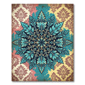 Teal Botanical Damask Medallion Rug