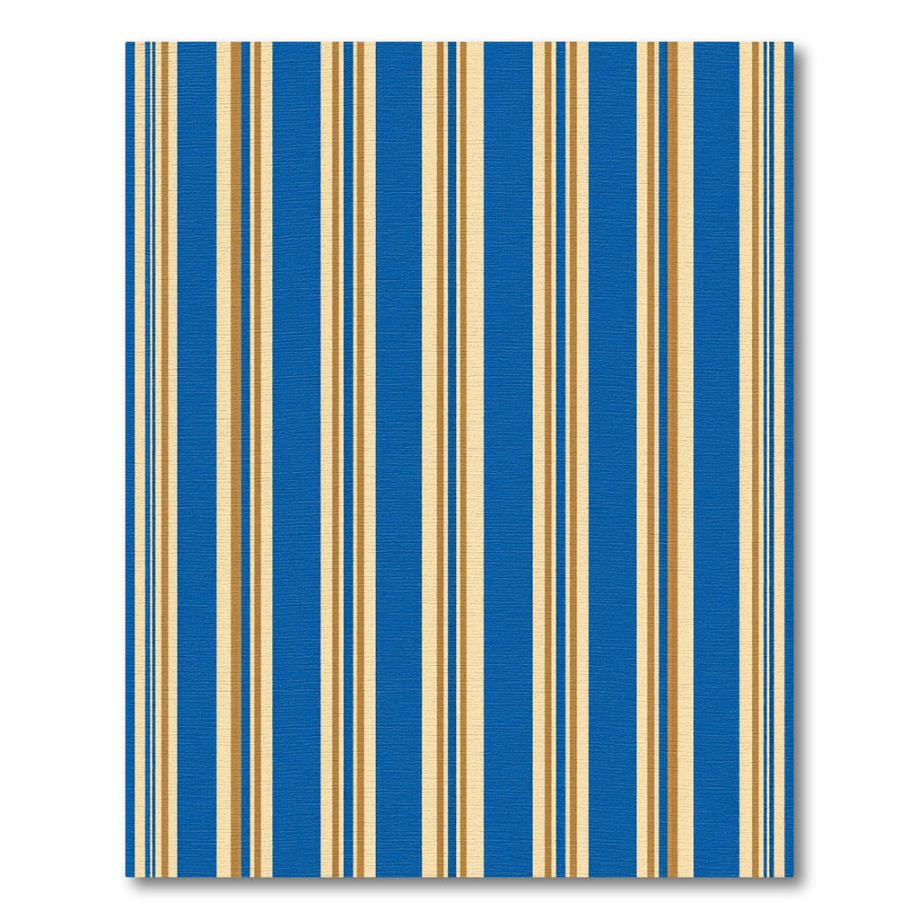 Eclectic Blue And Gold Stripe Rug