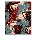Trophy Starburst Splatter Red Blue Rug