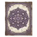 Ornate Purple Floral Damask Medallion Rug