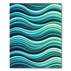 Abstract Teal Cyan Flowing Wave Rug