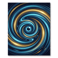 Luminous Cosmic Blue and Gold Vortex Rug