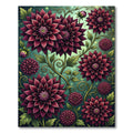 Rich Crimson Dahlia Garden Botanical Rug