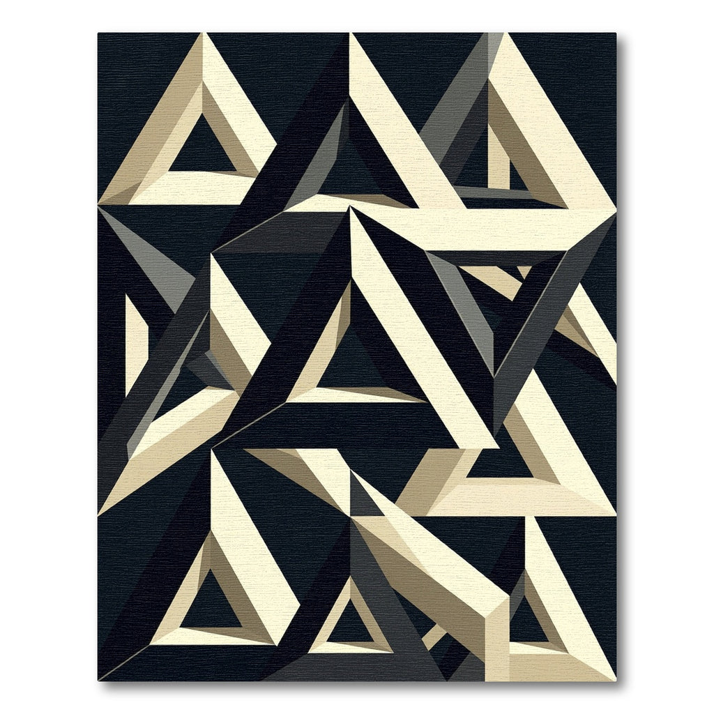 Modern Geometric Optical Illusion Black Beige Rug