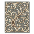 Golden Scrollwork Acanthus Leaf Pattern Rug