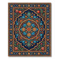 Deep Blue Pomegranate Floral Medallion Rug