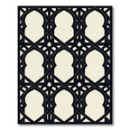 Sophisticated Midnight Arch Geometric Lattice Rug
