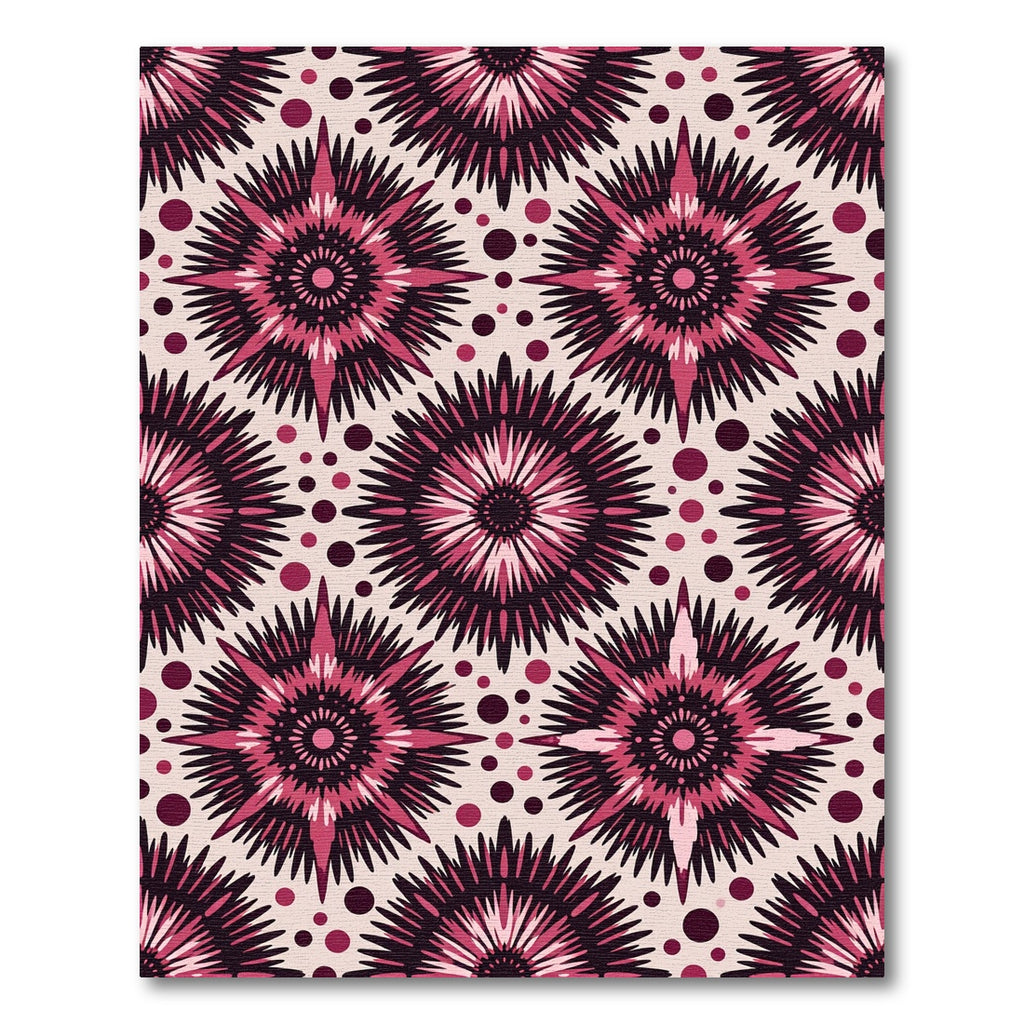 Crimson Burst Radial Star Rug