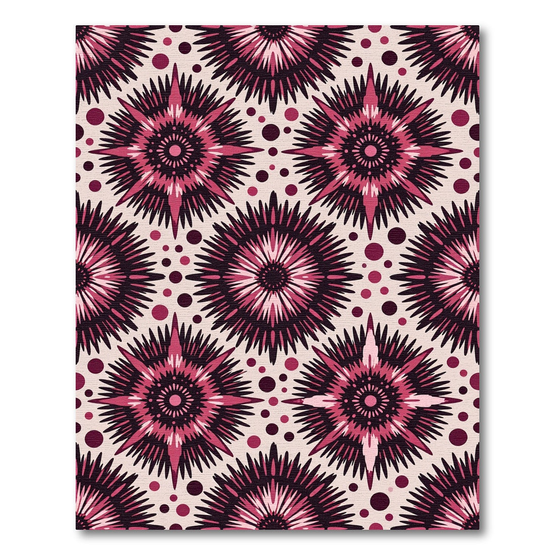 Crimson Burst Radial Star Rug