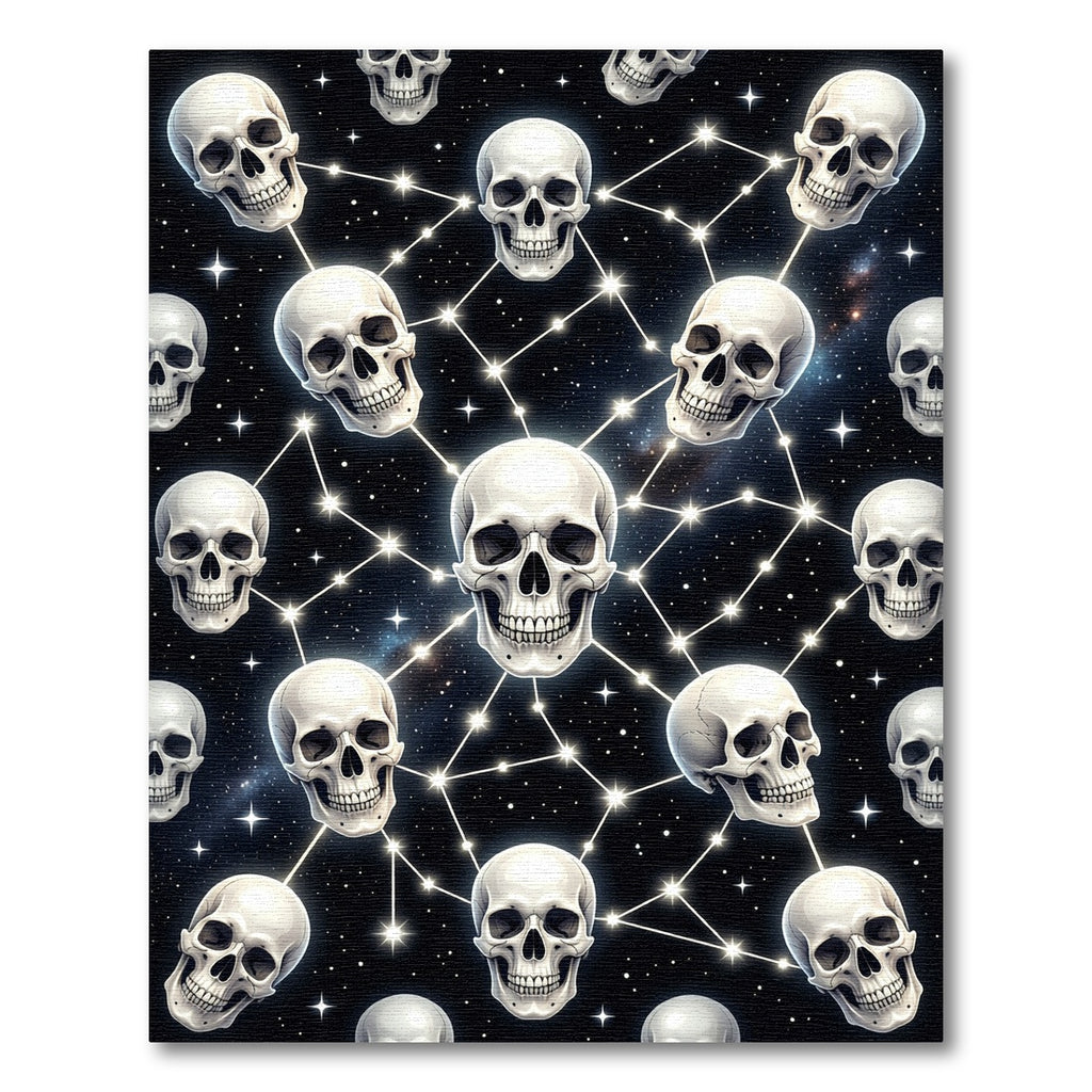 Gothic Celestial Skull Constellation Art Rug