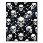 Gothic Celestial Skull Constellation Art Rug
