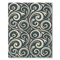Elegant Slate Scrollwork Swirls Rug