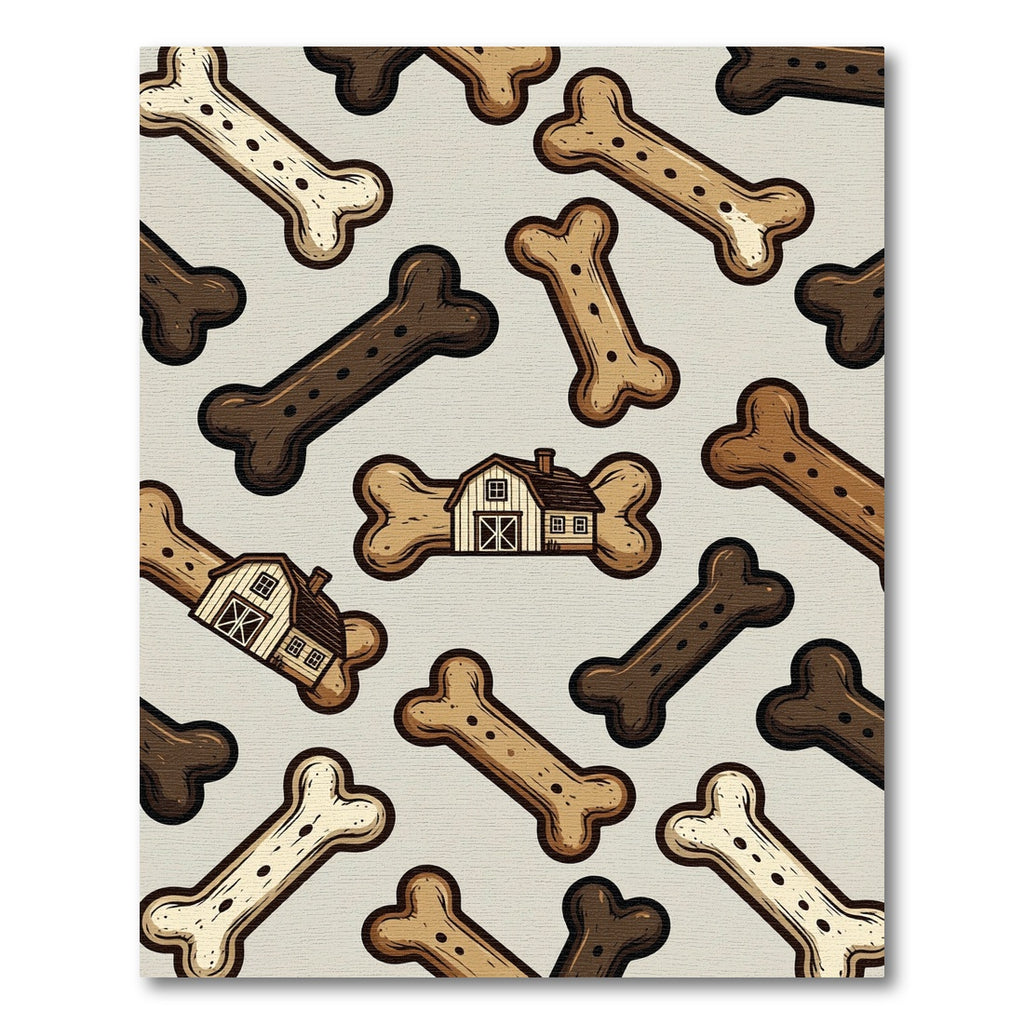 Rustic Farmhouse Dog Bone Scatter Rug