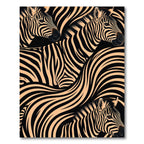Abstract Black and Cream Zebra Swirls Rug