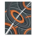 Modern Cosmic Orange and Gray Orbit Rug