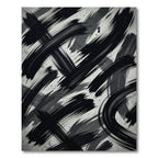 Monochrome Abstract Ink Stroke Rug