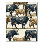 Vintage Farmstead Black and Tan Cattle Rug