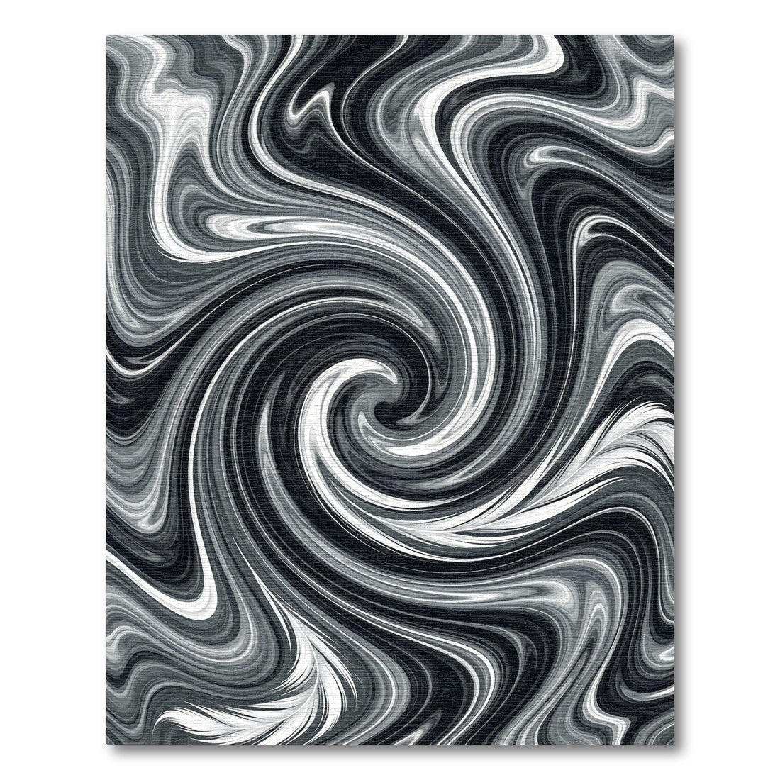 Monochromatic Swirl Abstract Art Rug