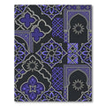 Deep Blue Geometric Arch Medallion Rug