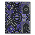 Deep Blue Geometric Arch Medallion Rug