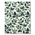 Elegant Dark Green Botanical Vine Foliage Rug
