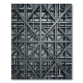 Gray Industrial Metal Framework Rug
