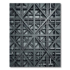 Gray Industrial Metal Framework Rug
