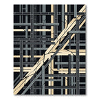 Industrial Geometric Beam Grid Structure Rug