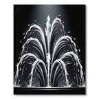Artistic Water Splash Fountain Monochrome Rug