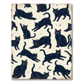 Whimsical Midnight Black Cat Illustration Rug