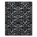 Intricate Gray Floral Lattice Rug