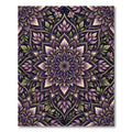 Sophisticated Deep Purple Floral Mandala Rug